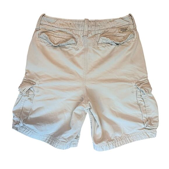 Vintage Abercrombie Fitch Distressed Cargo Shorts Mens 32 Khaki Utility Baggy 9” - Picture 3 of 10